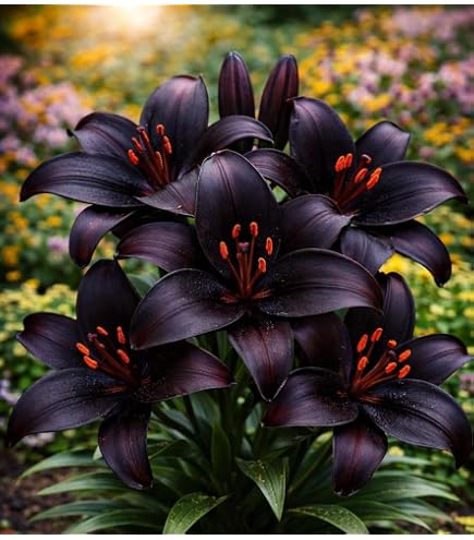 no.0040 王冠のランタン梟とBlack night flower Amazon.com : Black Flowering Night Rider Lily Bulb : Patio, Lawn